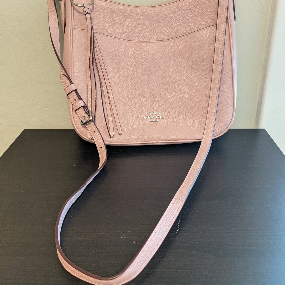 Coach Chaise Leather Crossbody Pale Pink w/ Silver